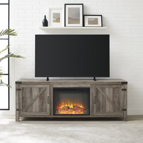 Gracie Oaks Coridon TV Stand for TVs up to 85" with Electric Fireplace